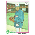 1978 Topps Baseball cards 10 Phil Niekro, Atlanta Braves