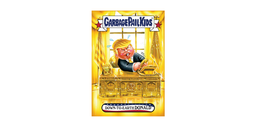 2017 GPK Garbage Pail Kids Trumpocracy #42 Wacky Packages Pampered Diapers Trump