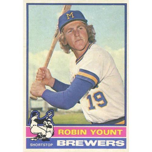 1976 Topps baseball card 316, Robin Yount Milwaukee Brewers