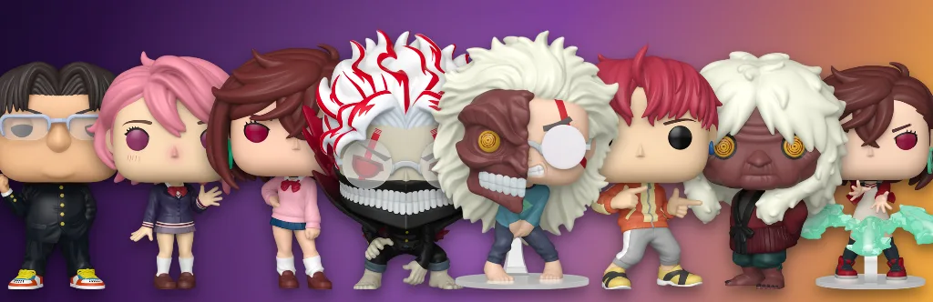 Funko Pop Dandadan figures Kinta, Aira, Momo, Okarun, Jiji and Turbo Granny
