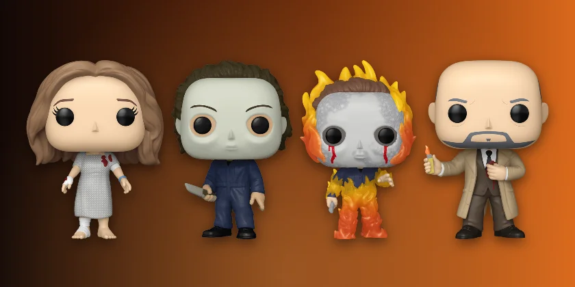 Funko Pop Halloween figures Laurie Strode, Michael Myers, Michael Myers on Fire and Dr. Samuel Loomis