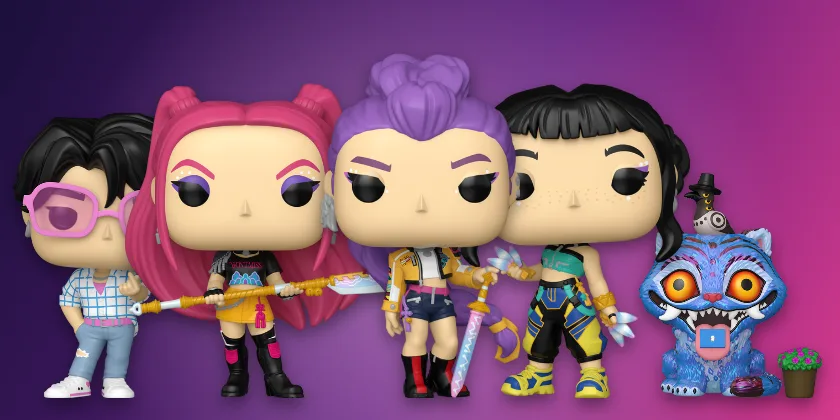 Funko Pop KPop Demon Hunters figures Jinu, Mira, Rumi, Zoey and Derpy